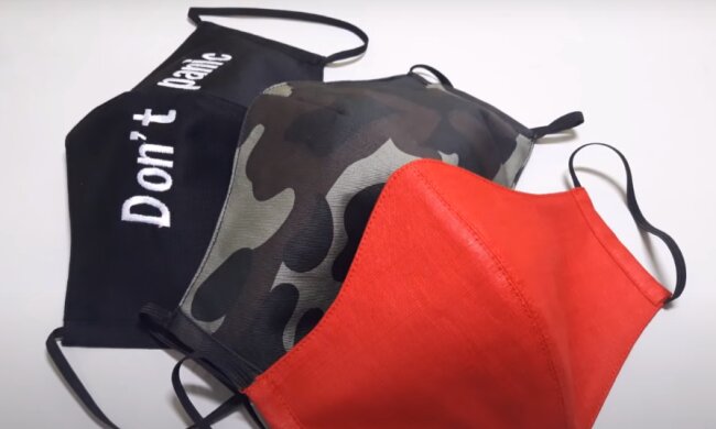 Маски из ткани. Фото: скриншот YouTube