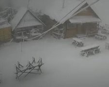 На западе Украины - снег. Фото: youtube
