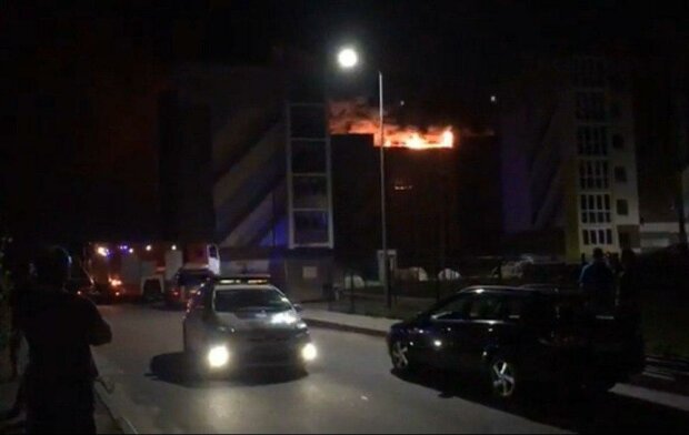 Пожар в Киеве. Фото: скриншот Facebook