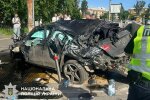 Кадр с камеры видеонаблюдения момента ДТП в Киеве на Соломенке