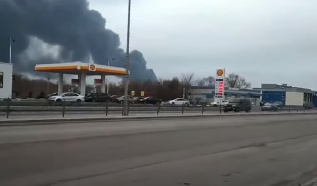 Пожежа в Бєлгороді. Фото: скріншот YouTube-відео