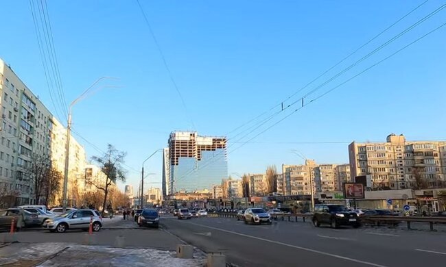 Проспект Перемоги у Києві. Фото: скріншот YouTube-відео