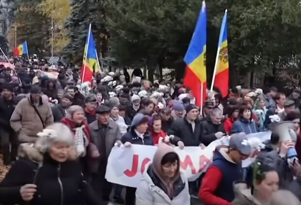 Акция протеста в Молдове. Фото: скриншот YouTube-видео
