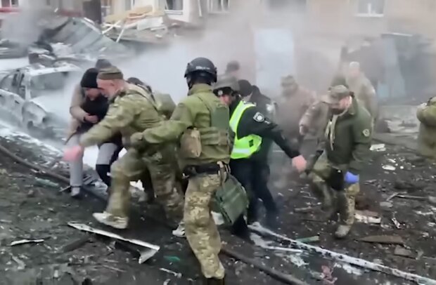 Взрыв в Киеве. Фото: скриншот YouTube-видео