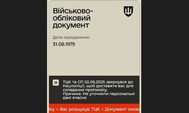 Розшук громадянина, ТЦК, застосунок "Резерв+". Фото: Telegram