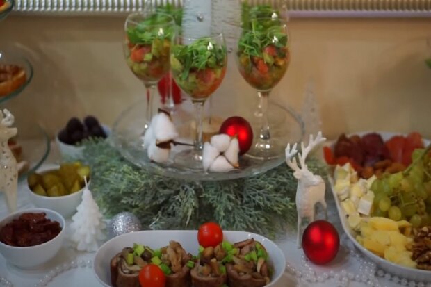 Блюда новогоднего стола. Фото: скриншот Youtube