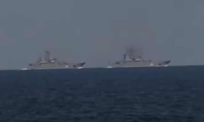 Кораблі в Чорному морі. Фото: скріншот YouTube-відео