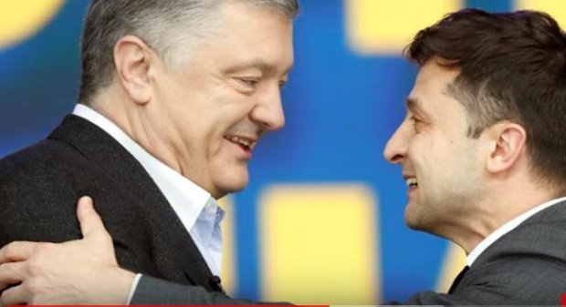 Владимир Зеленский и Петр Порошенко. Фото: скриншот YouTube.