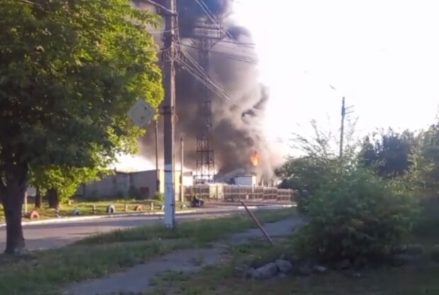 Пожежа на Донбасі. Фото: Telegram