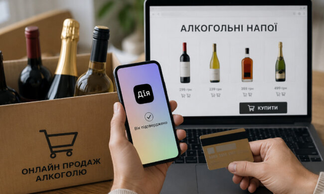 Смартфон з додатком Дія для верифікації віку при купівлі алкоголю онлайн
