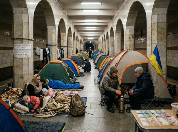 намети метро Київ укриття повітряна тривога