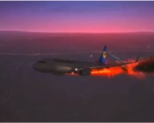 Крушение самолета “МАУ", скриншот видео