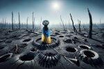 Символическое изображение войны в Украине. Фото: ШИ