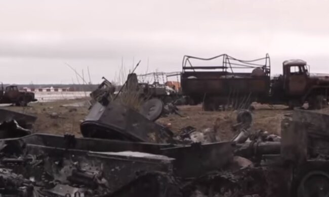 Разбитая техника рф. Фото: скриншот YouTube-видео