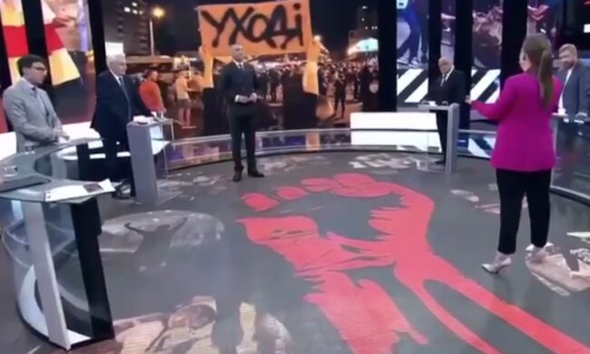 Скандальный телеэфир. Фото: скриншот телеграм-канал Типичная Украина