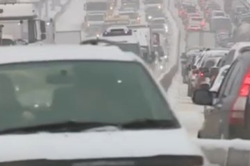 пробки на дорогах, скриншот YouTube