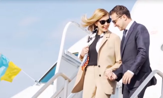 Зеленский с женой улетел в Оман, фото: скриншот с YouTube