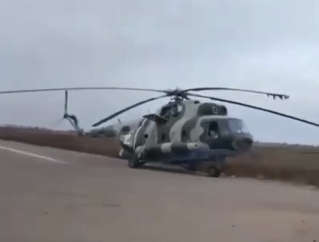 Вертоліт окупантів. Фото: YouTube, скрін