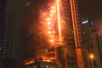 Пожежа у Дубаї. Фото: скріншот YouTube-відео