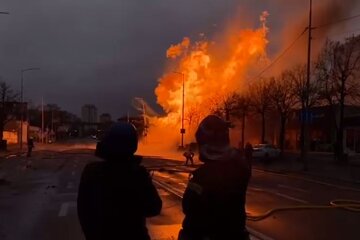 Ракетна атака по Києву. Фото: скріншот Telegram-відео