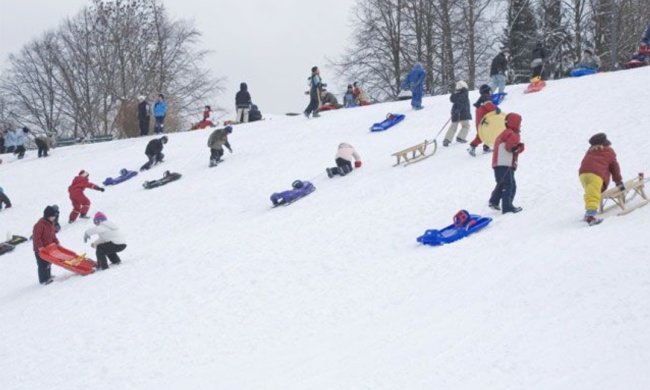 зимняя горка, иллюстрация