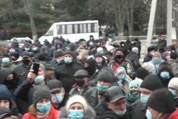 Протес в г. Лубны. Фото: скриншот Youtube