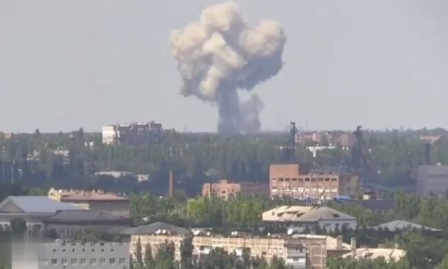 Вибух. Фото: скріншот Telegram-відео