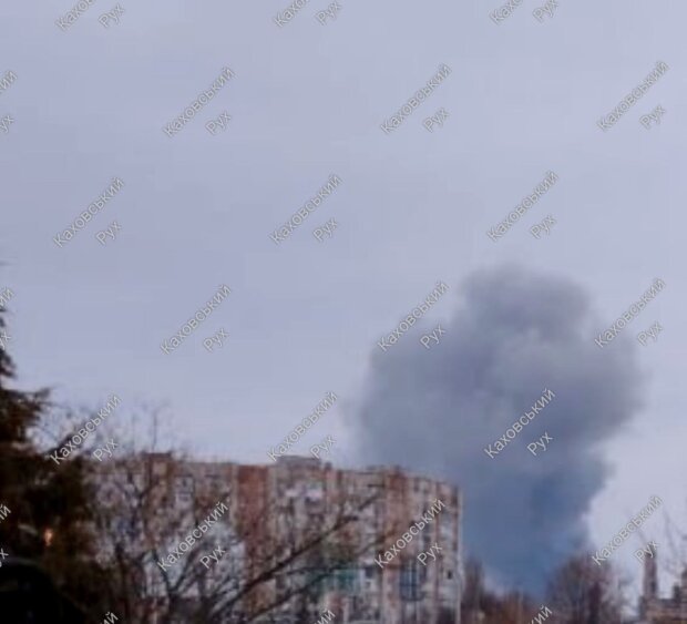 Взрыв в Каховке. Фото: скриншот Telegram