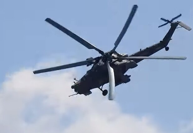 Вертоліт рф. Фото: скріншот YouTube-відео