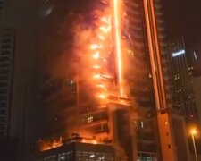 Пожар в Дубае. Фото: скриншот YouTube-видео