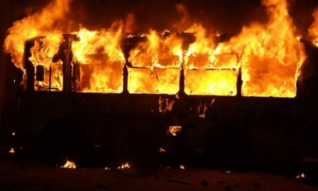 В Одесской области сгорел автобус Нацгвардии. Фото иллюстративное