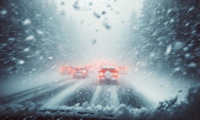 Дороги Франції та Бельгії засипало снігом 15 березня. Фото: Стіна