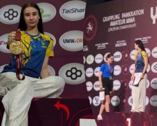 Дарья Мальчевская на пьедестале чемпионата Европы по панкратиону