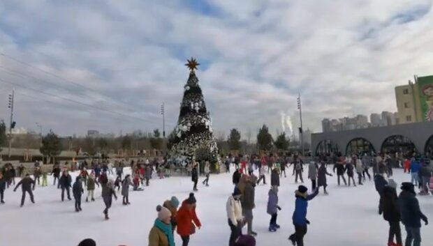 Каток в Києві. Фото: скріншот YouTube-відео