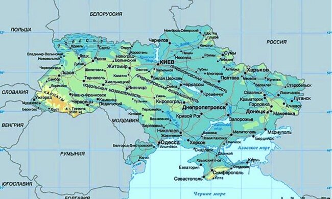 Карта Украины. Фото: скриншот YouTube