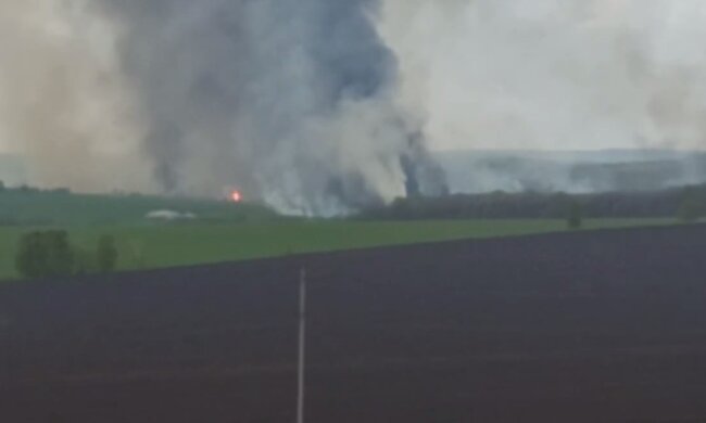 Пожежа в Бєлгороді. Фото: скріншот Telegram-відео