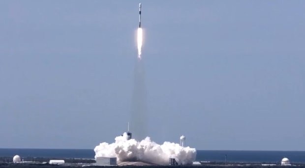 Запуск Falcon 9 на орбиту Земли. Фото: скриншот Twitter