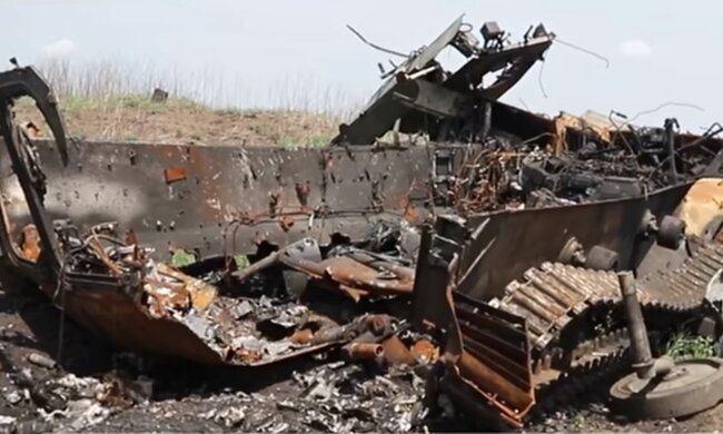 Розбита техніка рф. Фото: скріншот YouTube-відео