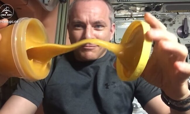 Астронавт показал, что в невесомости происходит с медом. Прикольно