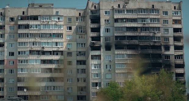 Харьков после русских обстрелов. Фото: YouTube, скрин