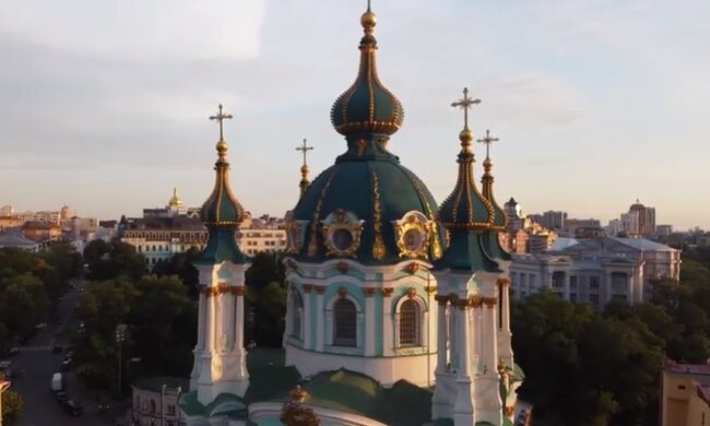 Андріївська церква в Києві. Фото: скріншот YouTube-відео