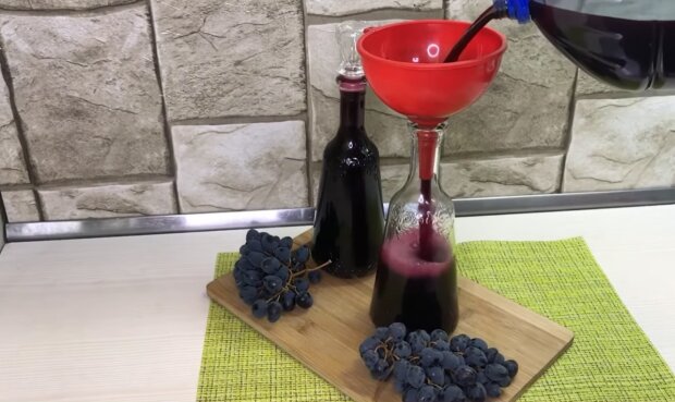 Домашнее вино из винограда. Фото: YouTube