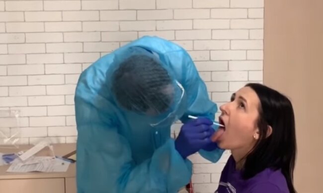 Тест на коронавирус. Фото: Youtube