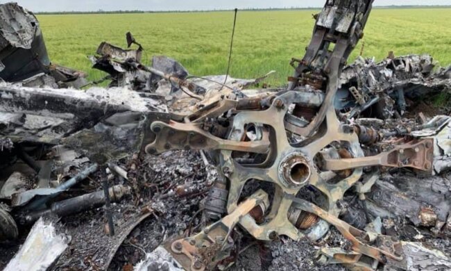 Сбитый вертолет Ми-35МС рф. Фото: Telegram