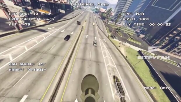 Мод GTA V для навчання операторів БпЛА: симуляція полювання на ворожі дрони