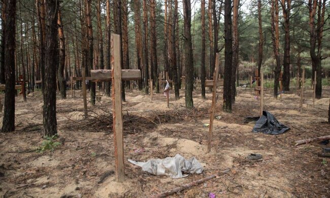 Місце масового поховання. Фото: Telegram Зеленського