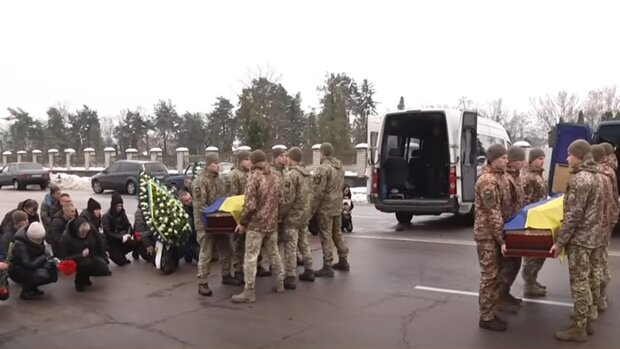 Прощання із загиблими Героями ЗСУ. Фото: скріншот YouTube-відео