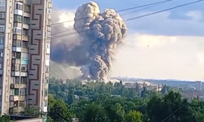 Вибух в окупованій Горлівці. Фото: скріншот Telegram-відео