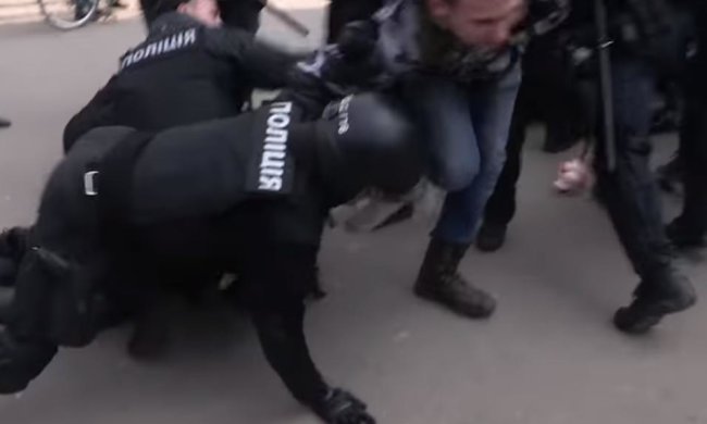 Полиция, протест. Фото: скрин ТСН