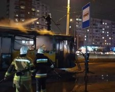 Пожар во львовском троллейбусе №22
